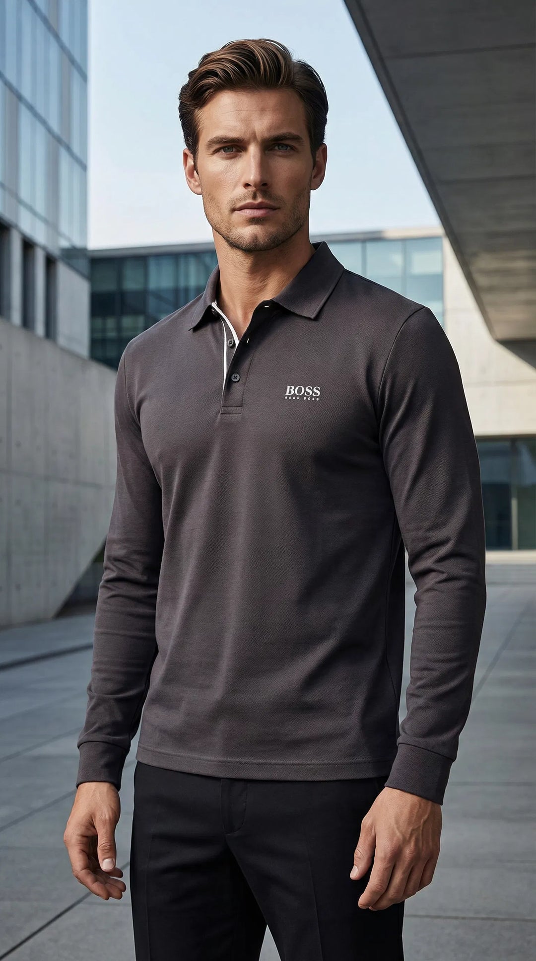 Long-Sleeve Polo Shirt