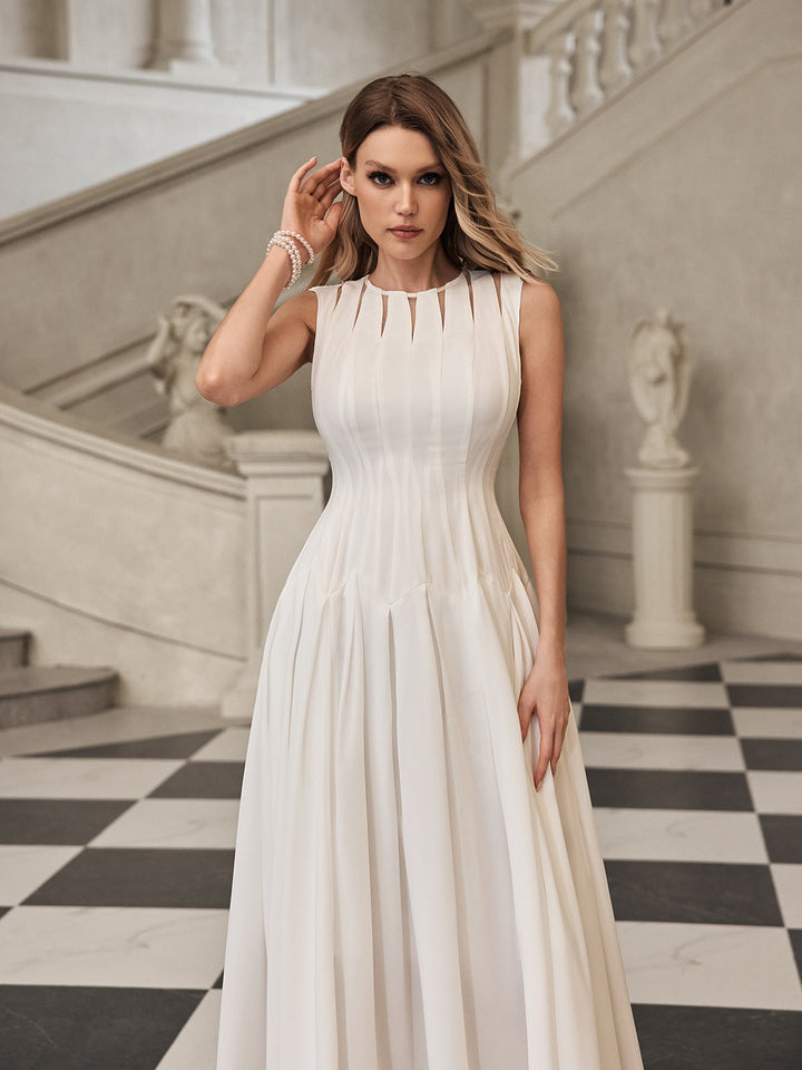 Faelthis Sleeveless Pleat Maxi Dress