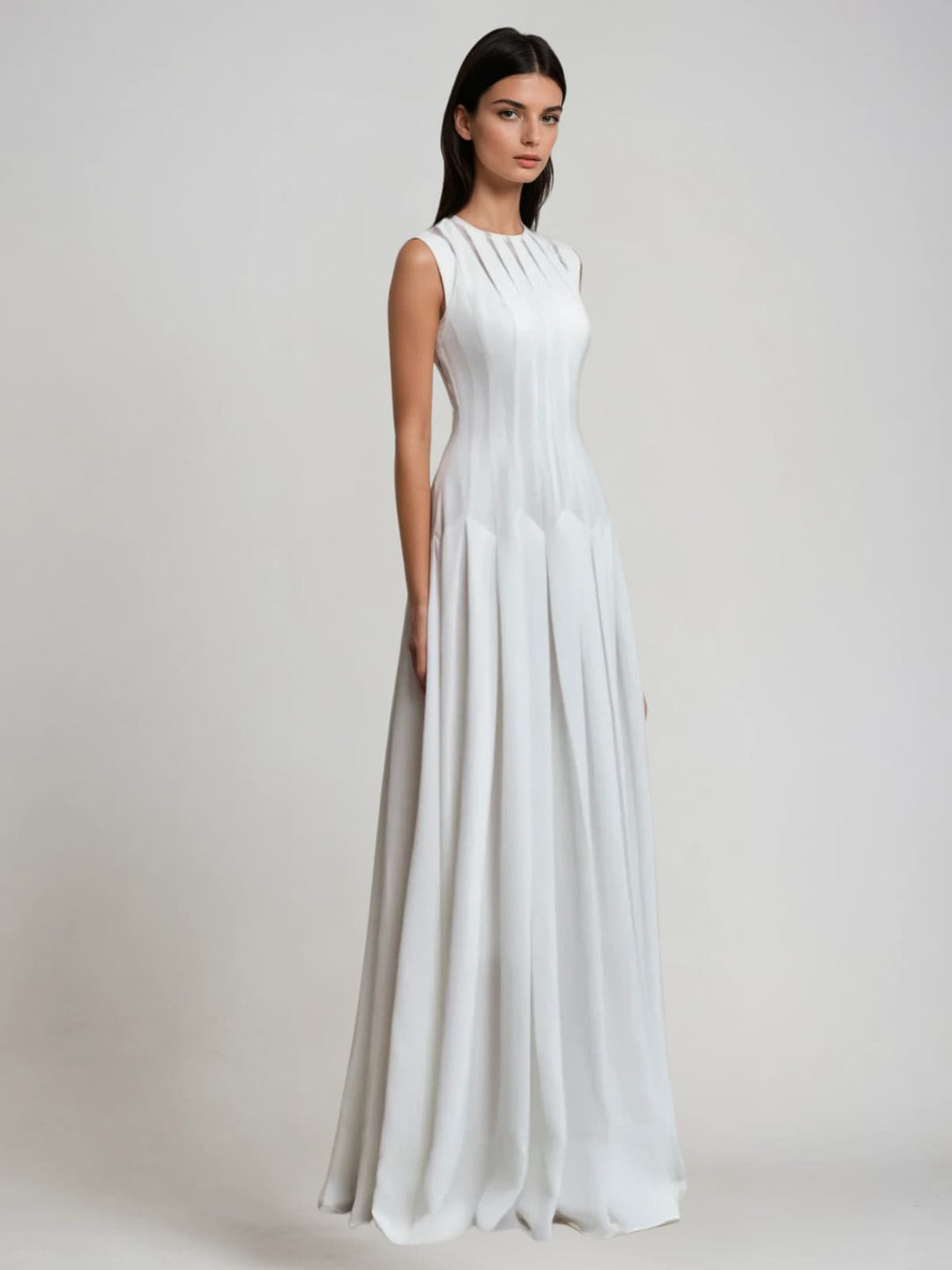 Faelthis Sleeveless Pleat Maxi Dress