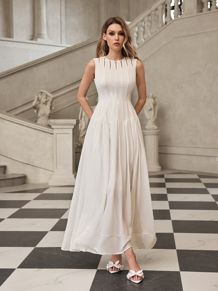 Faelthis Sleeveless Pleat Maxi Dress