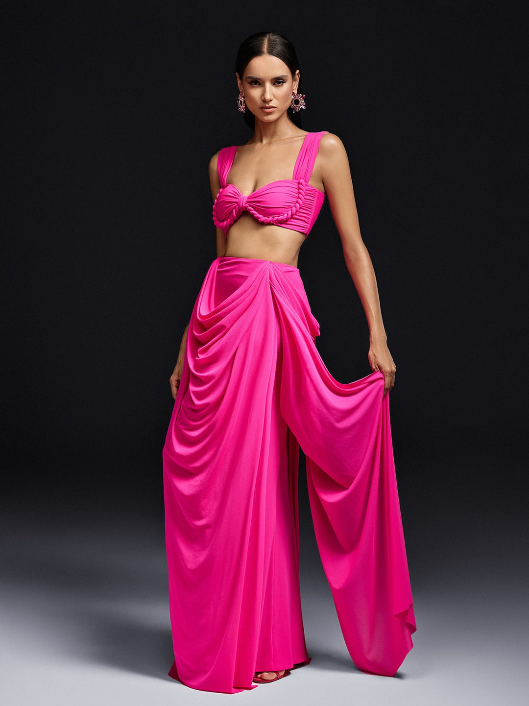 Katriel Sleeveless Ruched Skirt Set