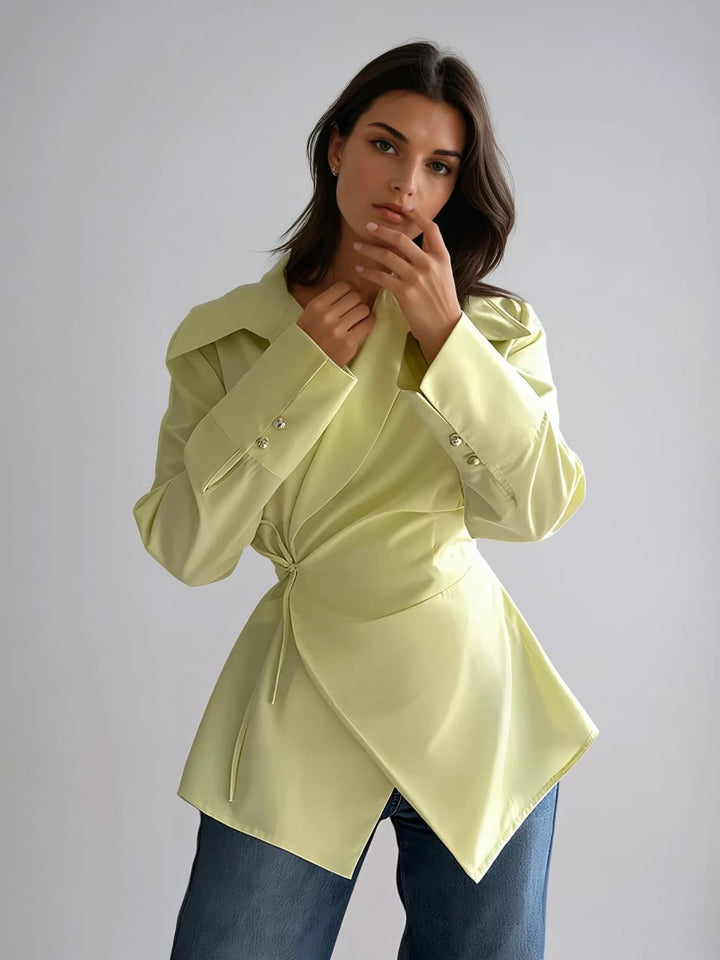 Kavita Folded Collar Asymmetric Top