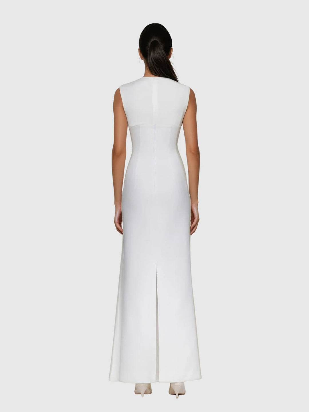 Paeltrix Sleeveless Ruched Draped Maxi Dress