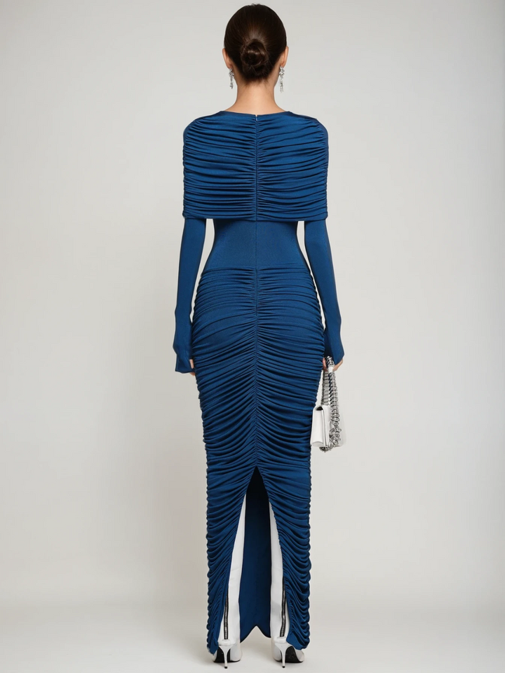 Liseli Sukienka maxi z długim rękawem i marszczeniami