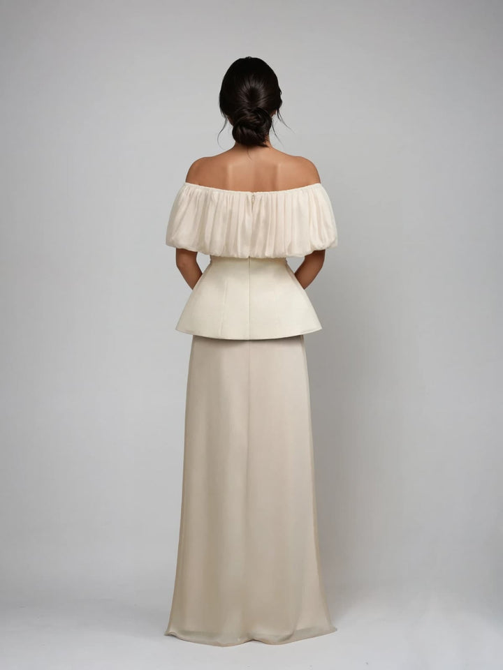 Naelthis Off Shoulder Ruched Skirt Set