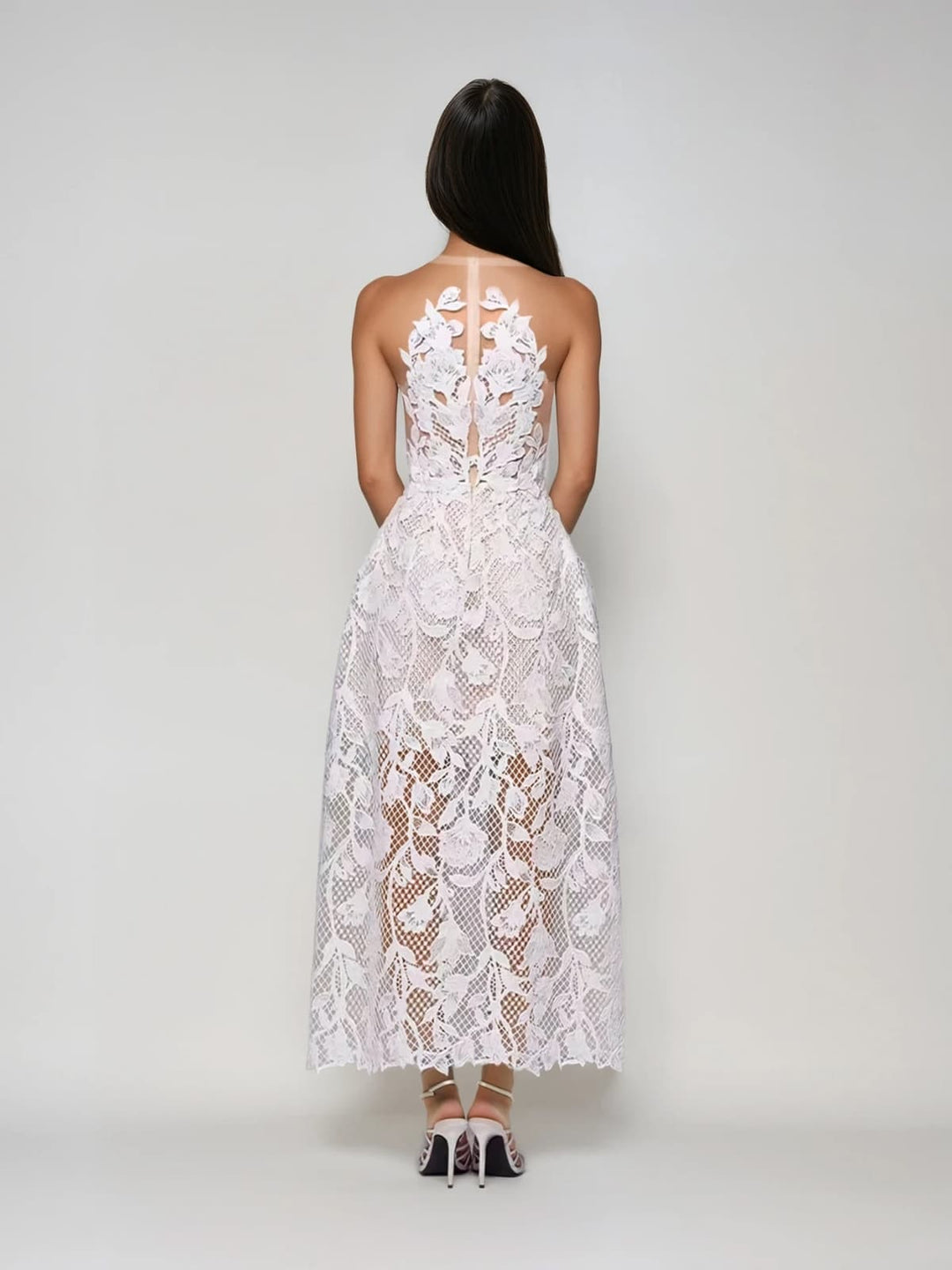Odina Sleeveless Embroidered Midi Dress