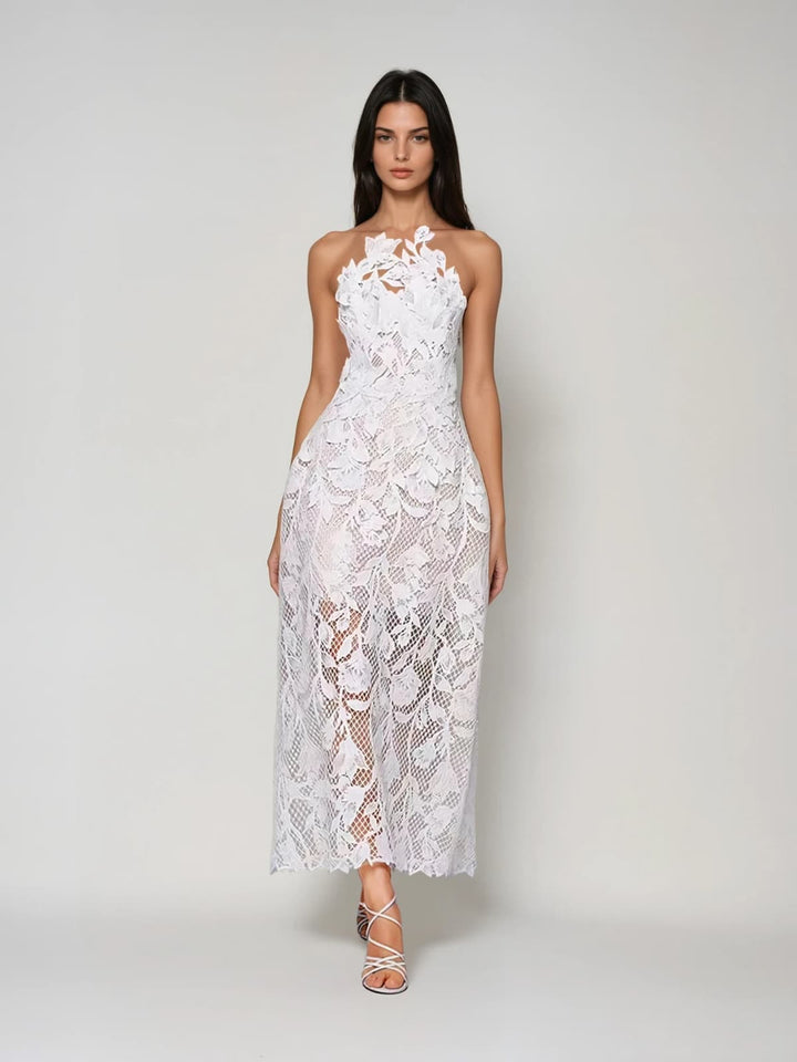 Odina Sleeveless Embroidered Midi Dress
