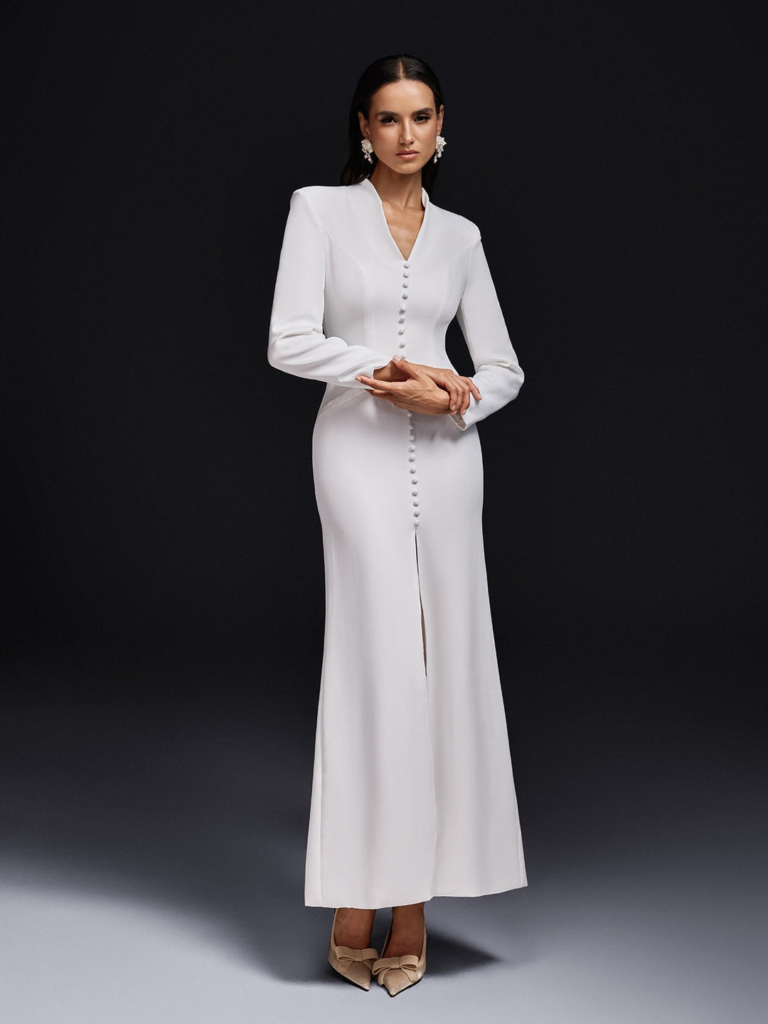 Ogbe Long Sleeve Split Maxi Dress