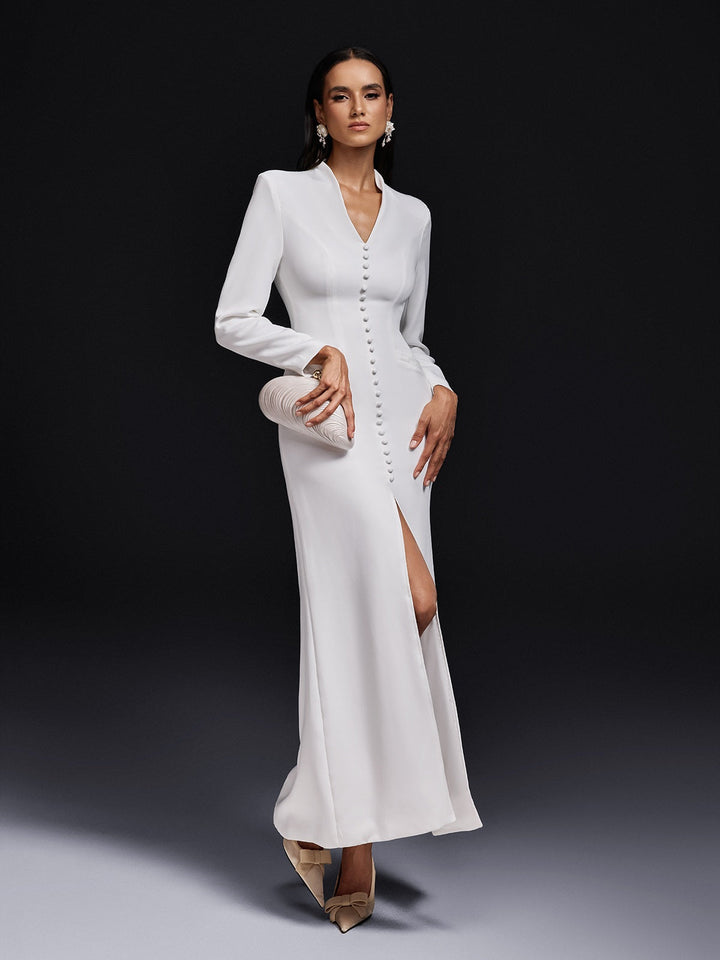 Ogbe Long Sleeve Split Maxi Dress