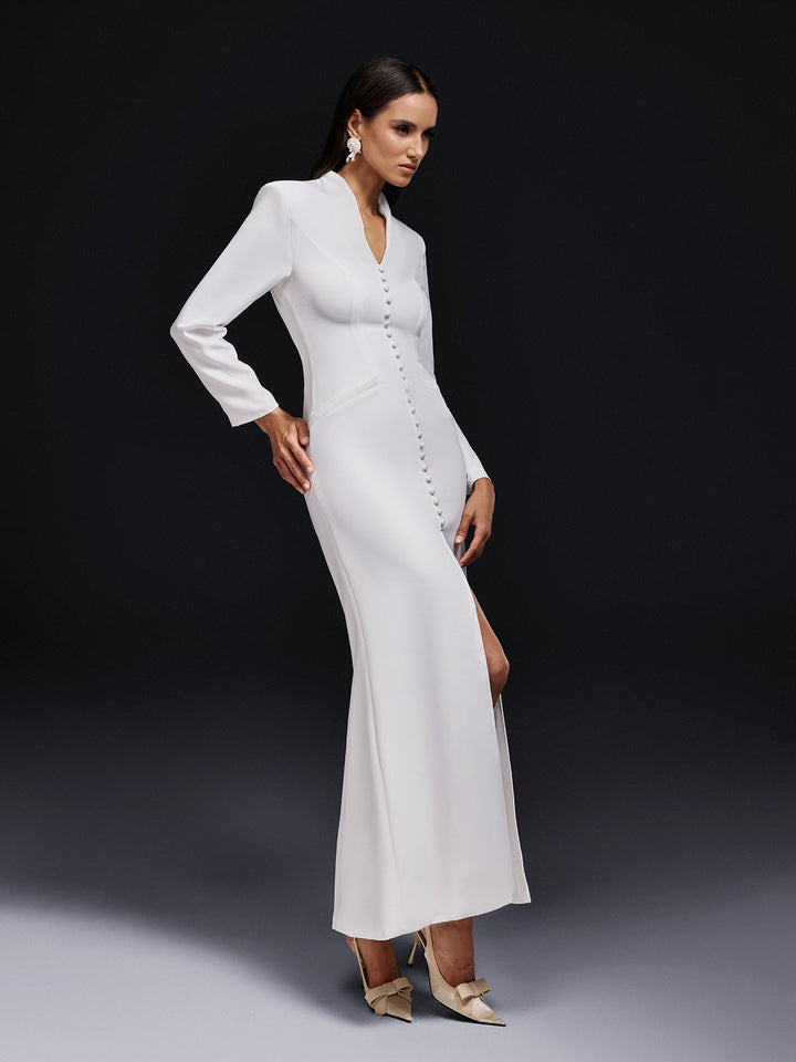 Ogbe Long Sleeve Split Maxi Dress