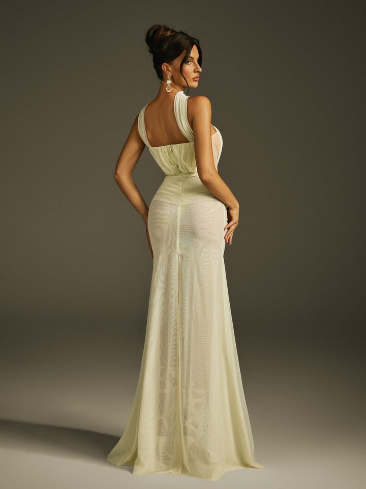 Saldor Sleeveless Cutout Split Maxi Dress