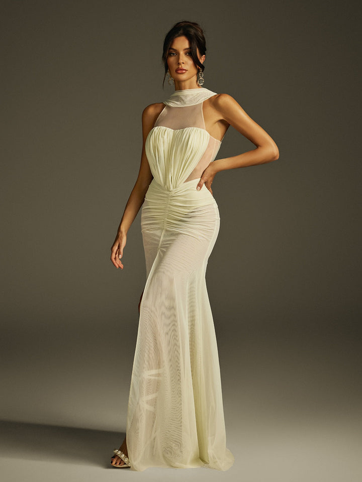 Saldor Sleeveless Cutout Split Maxi Dress