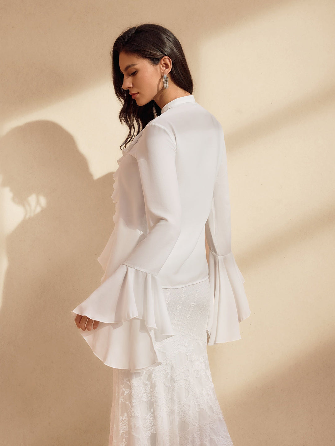 Bluzka z długim rękawem i falbanką Waelyx 