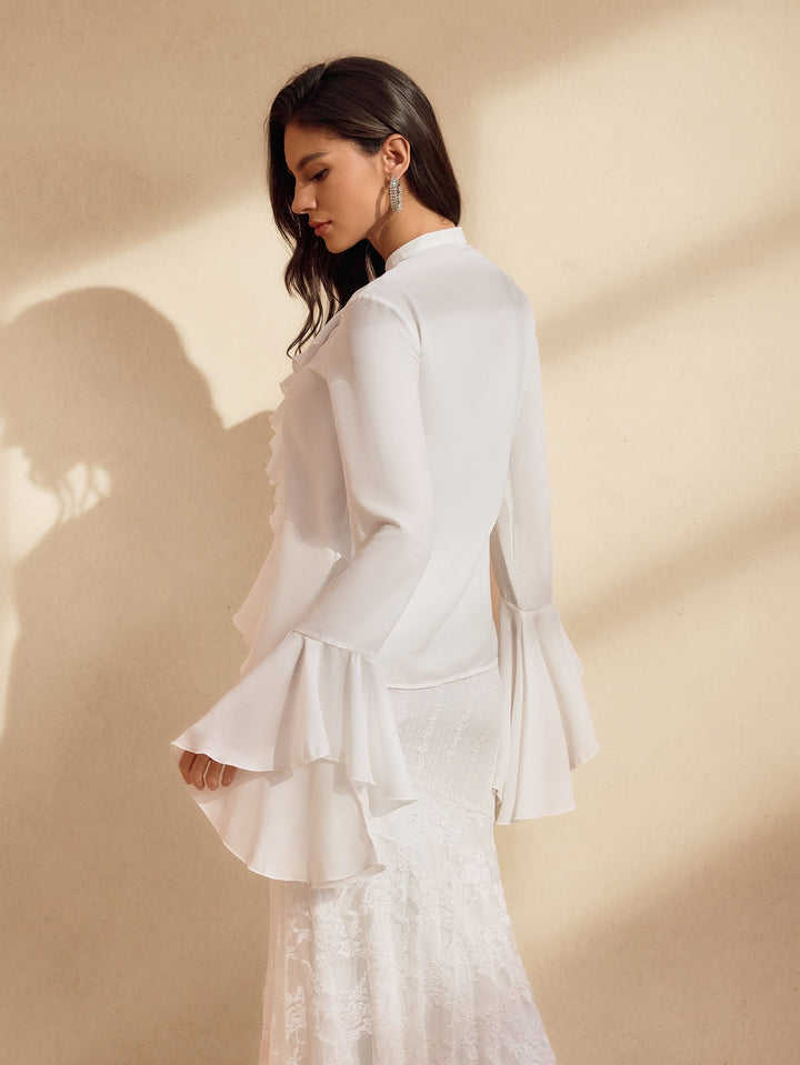 Bluzka z długim rękawem i falbanką Waelyx 